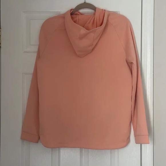 Women Adidas Climawarm Pull Over Hoodie Peach Blue Size Medium Excellent - Picture 2 of 5
